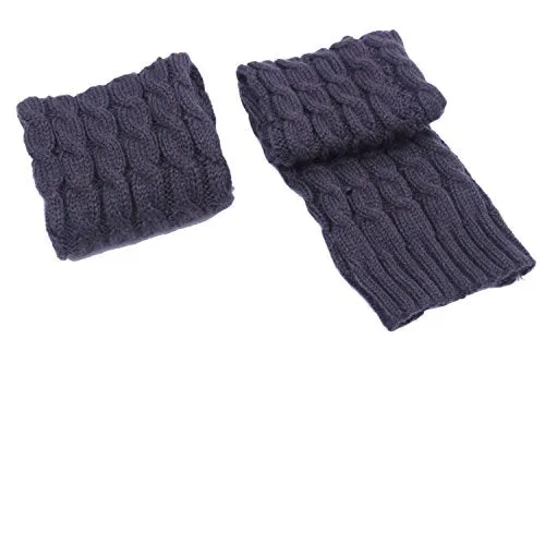 2 Pack of Womens Cable Knit Leg Warmers Knitted Crochet Long Socks