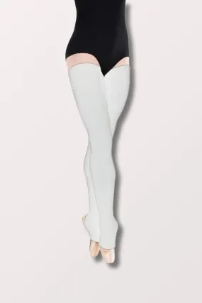 48 Inch Extra Long Stirrup Leg Warmers - White