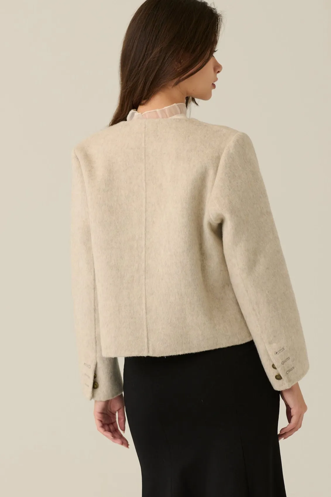 66.6% wool blend coat in beige