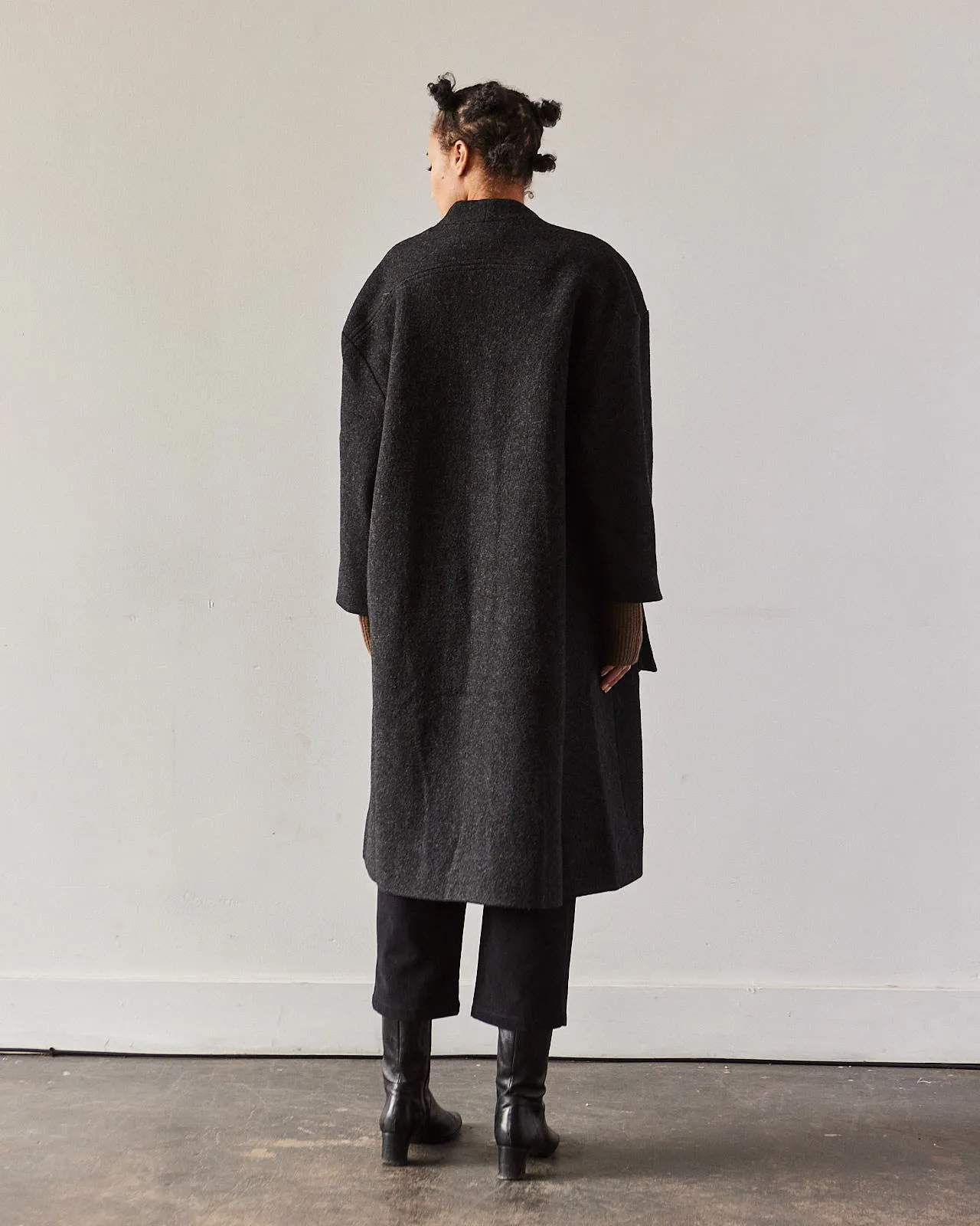 7115 Pockets Long Coat, Charcoal