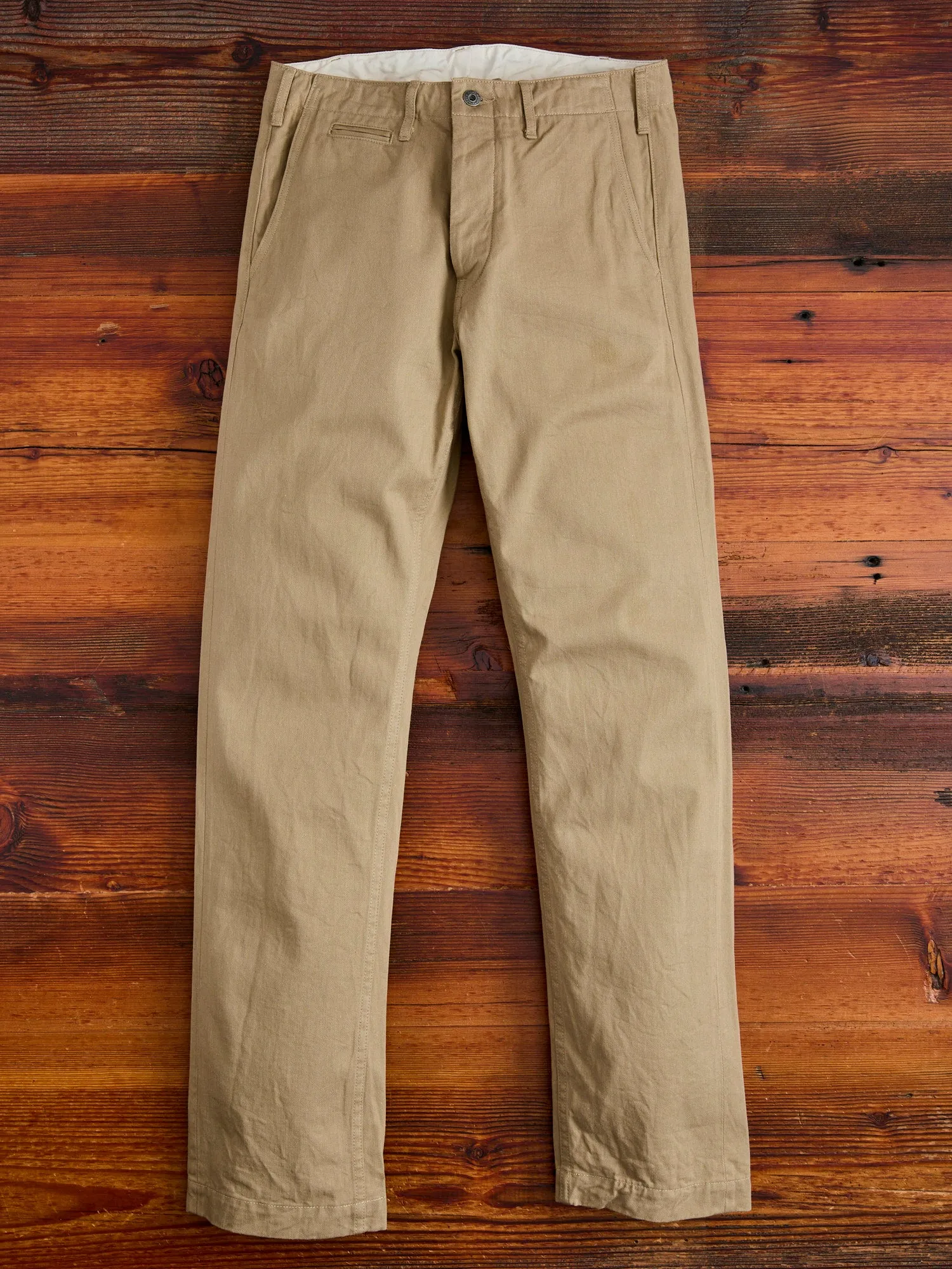 9.5oz Selvedge Chino in Khaki Beige