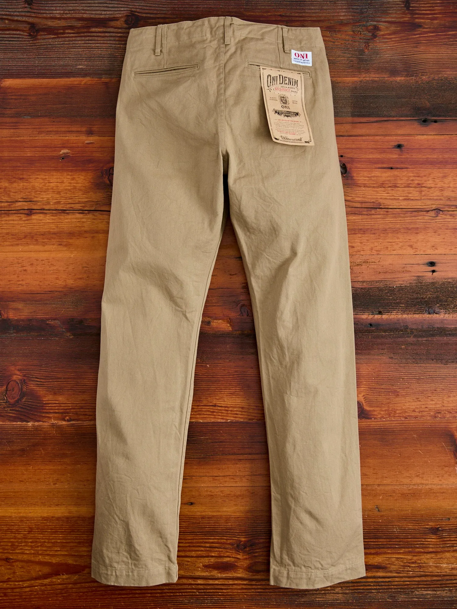 9.5oz Selvedge Chino in Khaki Beige