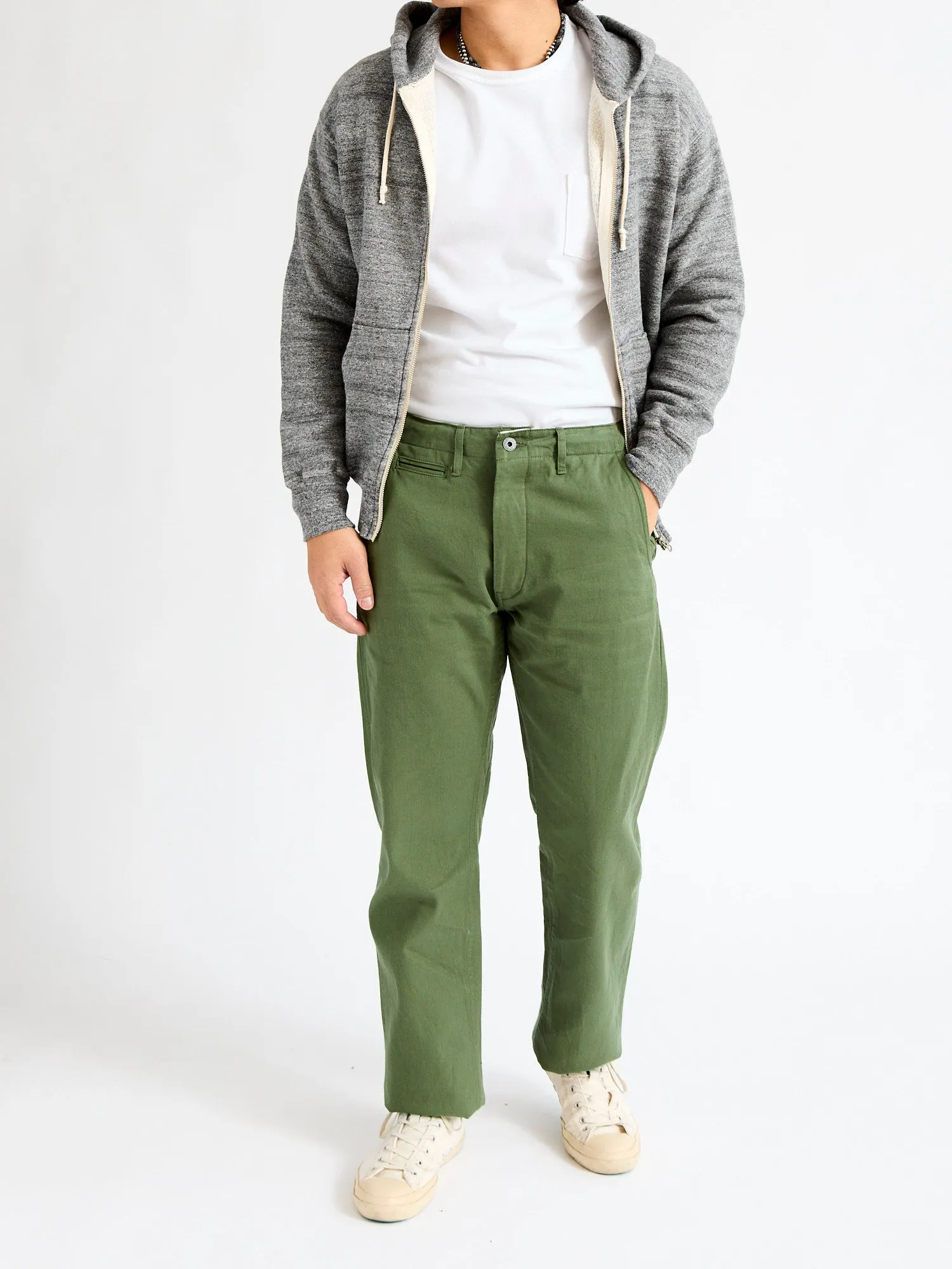 9.5oz Selvedge Chino in Light Olive