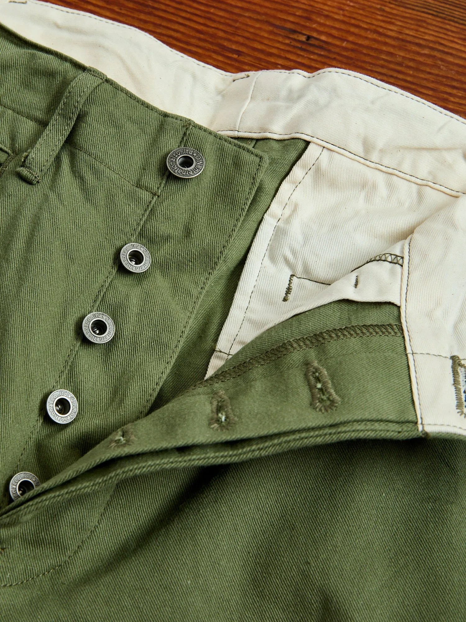 9.5oz Selvedge Chino in Light Olive