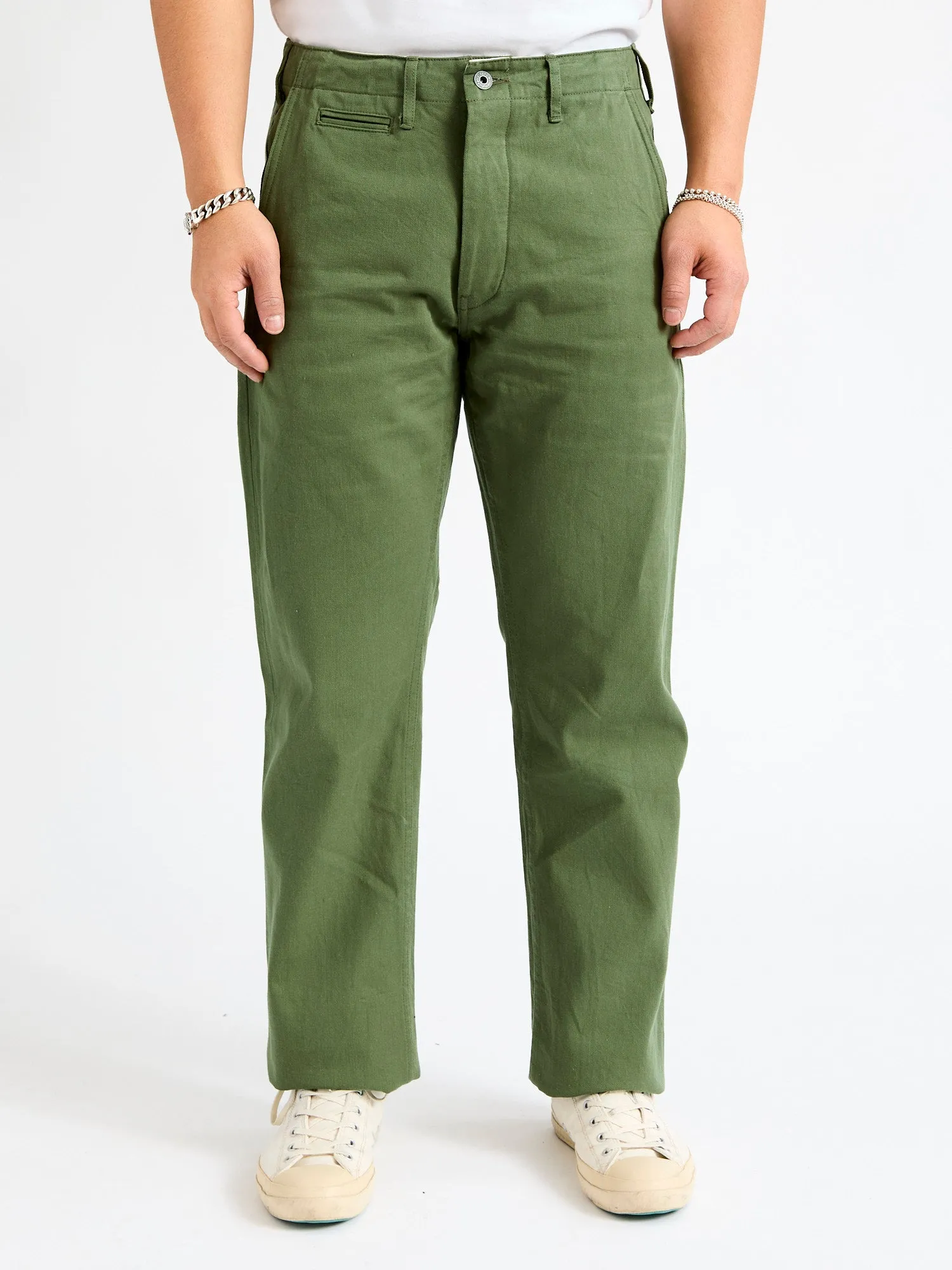 9.5oz Selvedge Chino in Light Olive