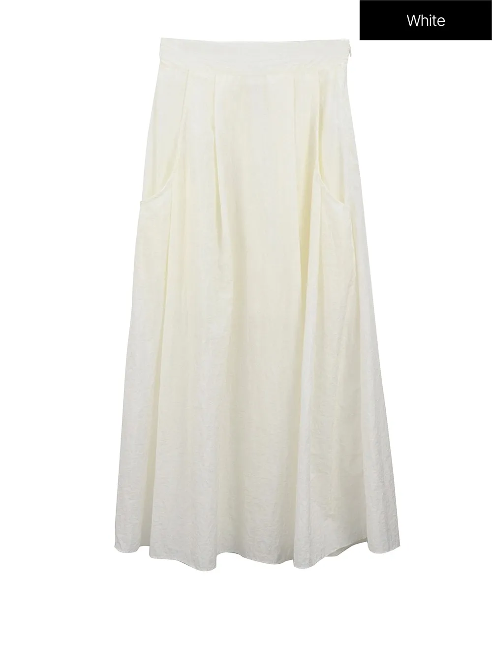 A-Line Nylon Maxi Skirt IU326