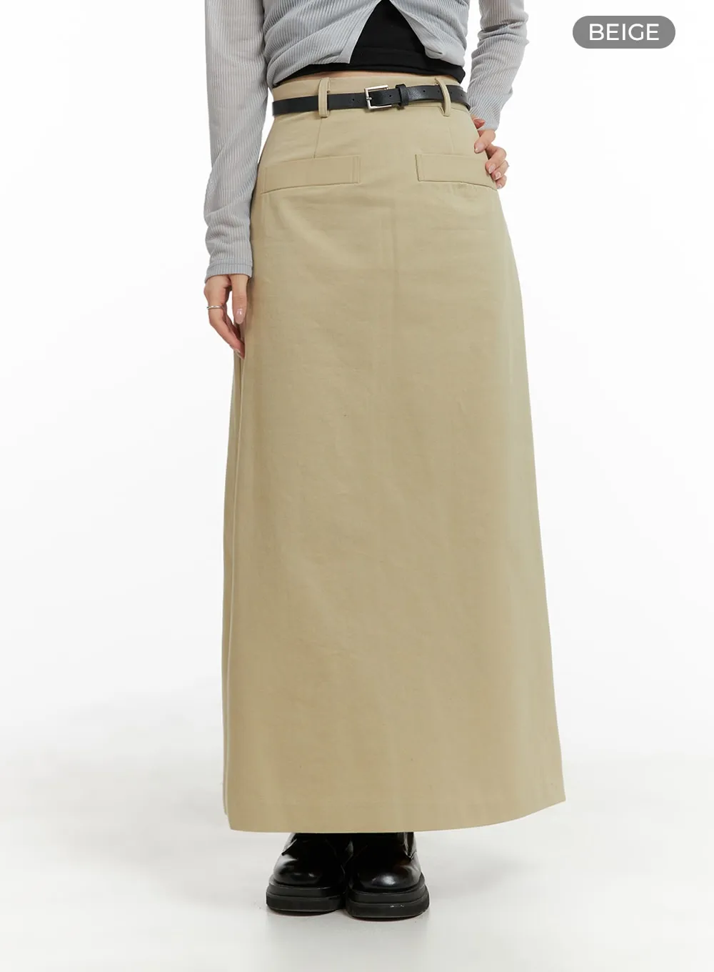 A-Line Pocket Maxi Skirt CM426