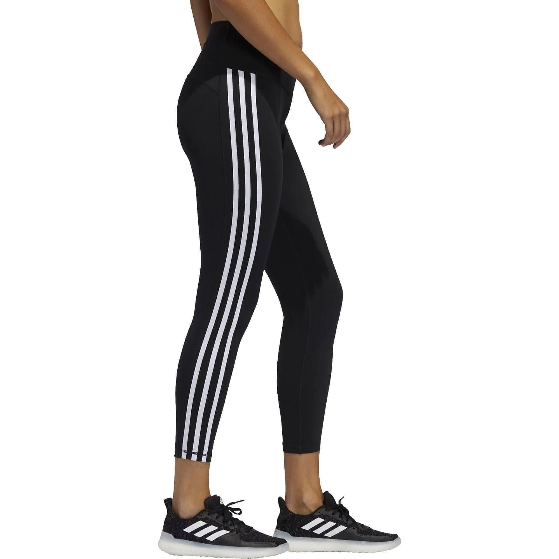 adidas Believe This 2.0 3 Stripes High Rise Womens 7/8 Training Tights - Black