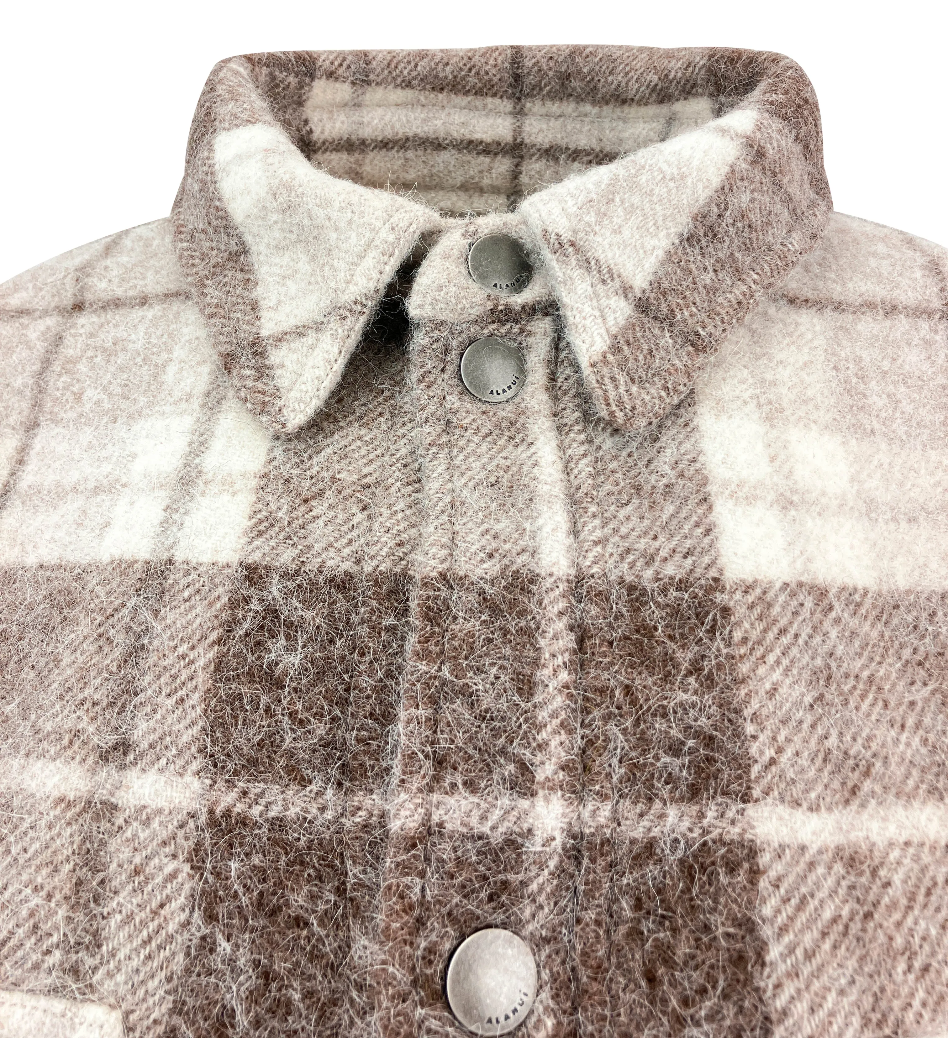 Alanui Shirt Jacket in Brown & Cream Plaid