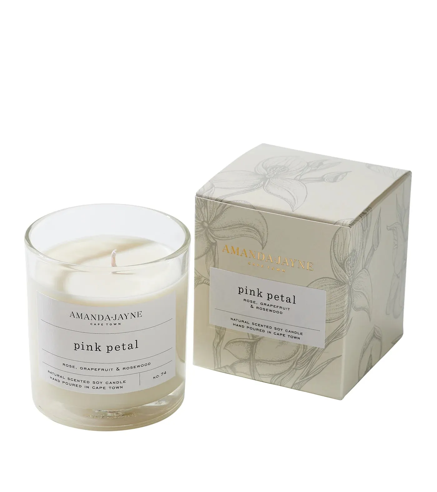 Amanda Jayne - Glass Collection Candle - Pink Petal