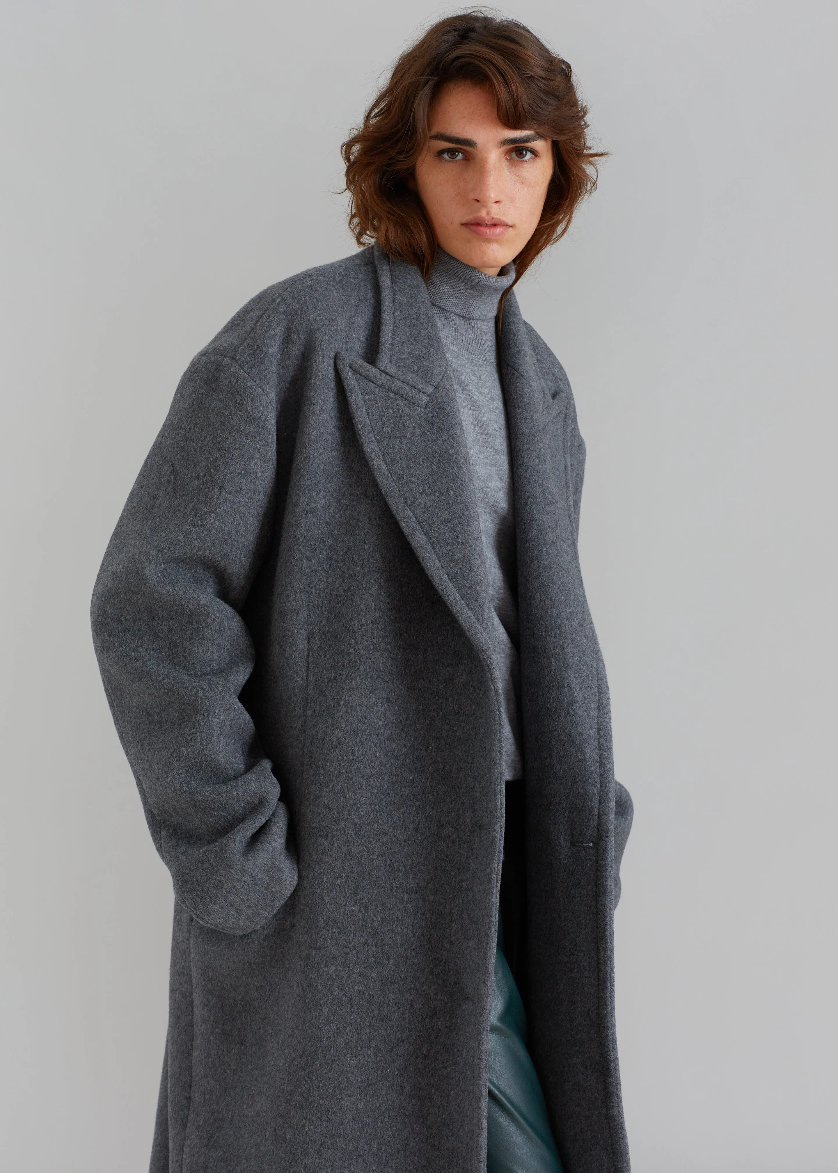 Anya Oversized Coat - Charcoal