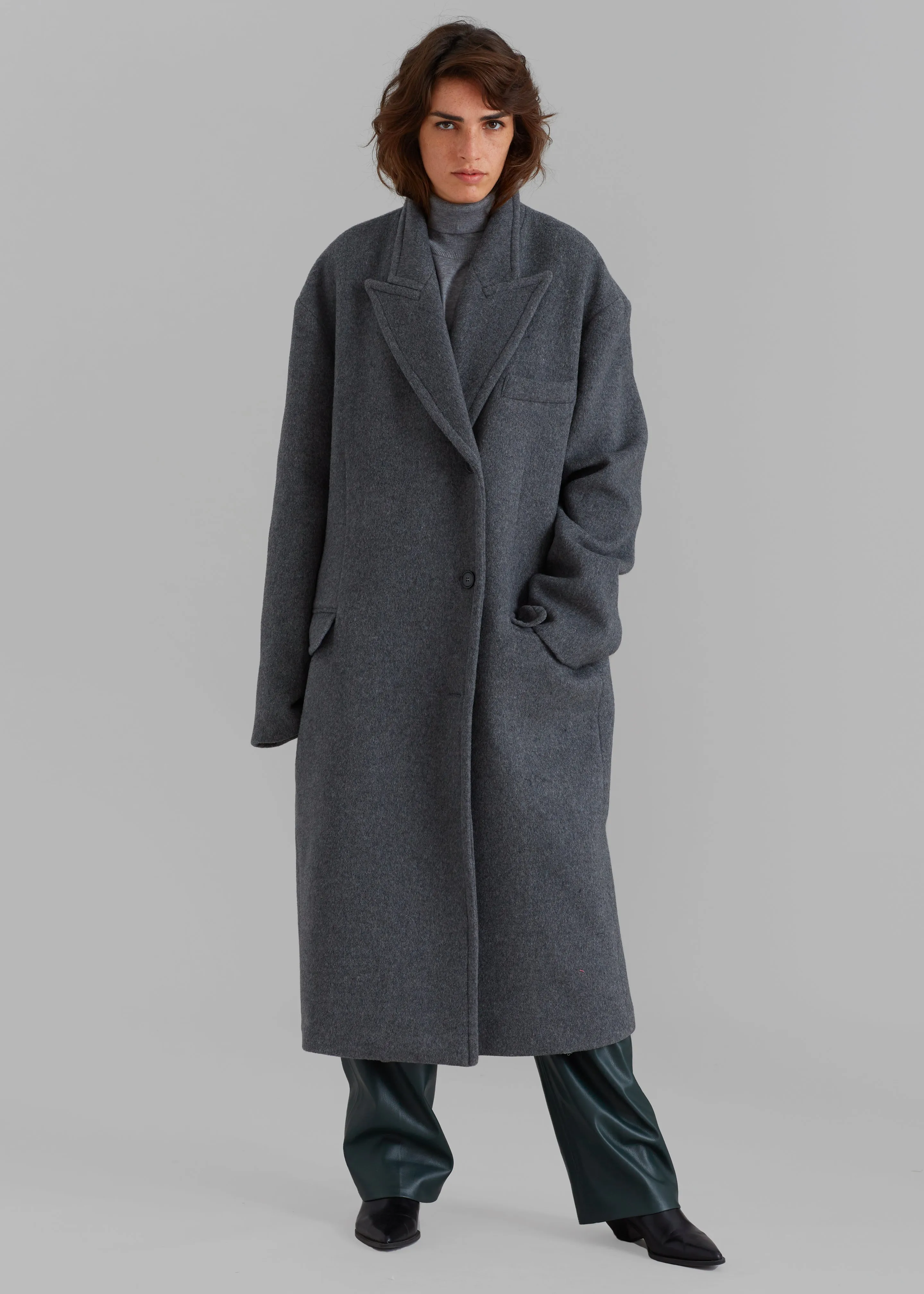 Anya Oversized Coat - Charcoal