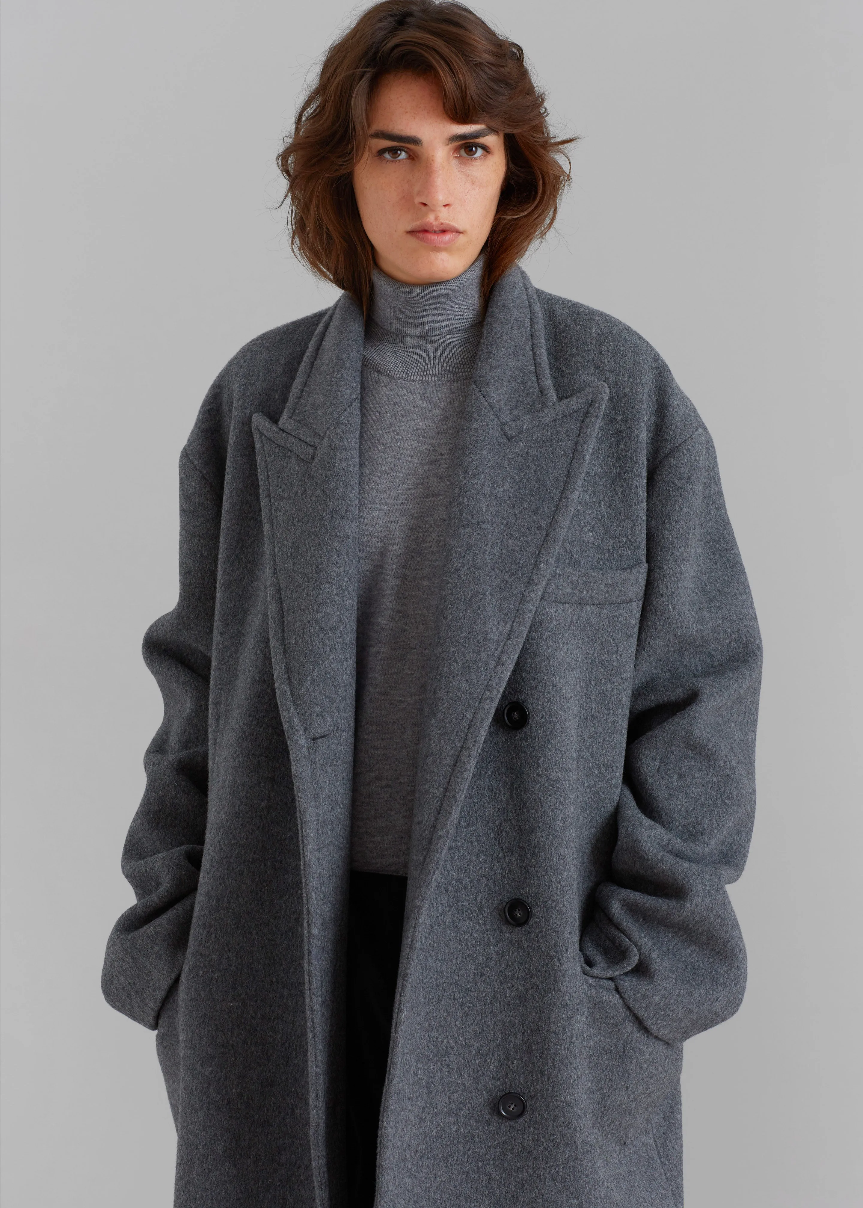 Anya Oversized Coat - Charcoal