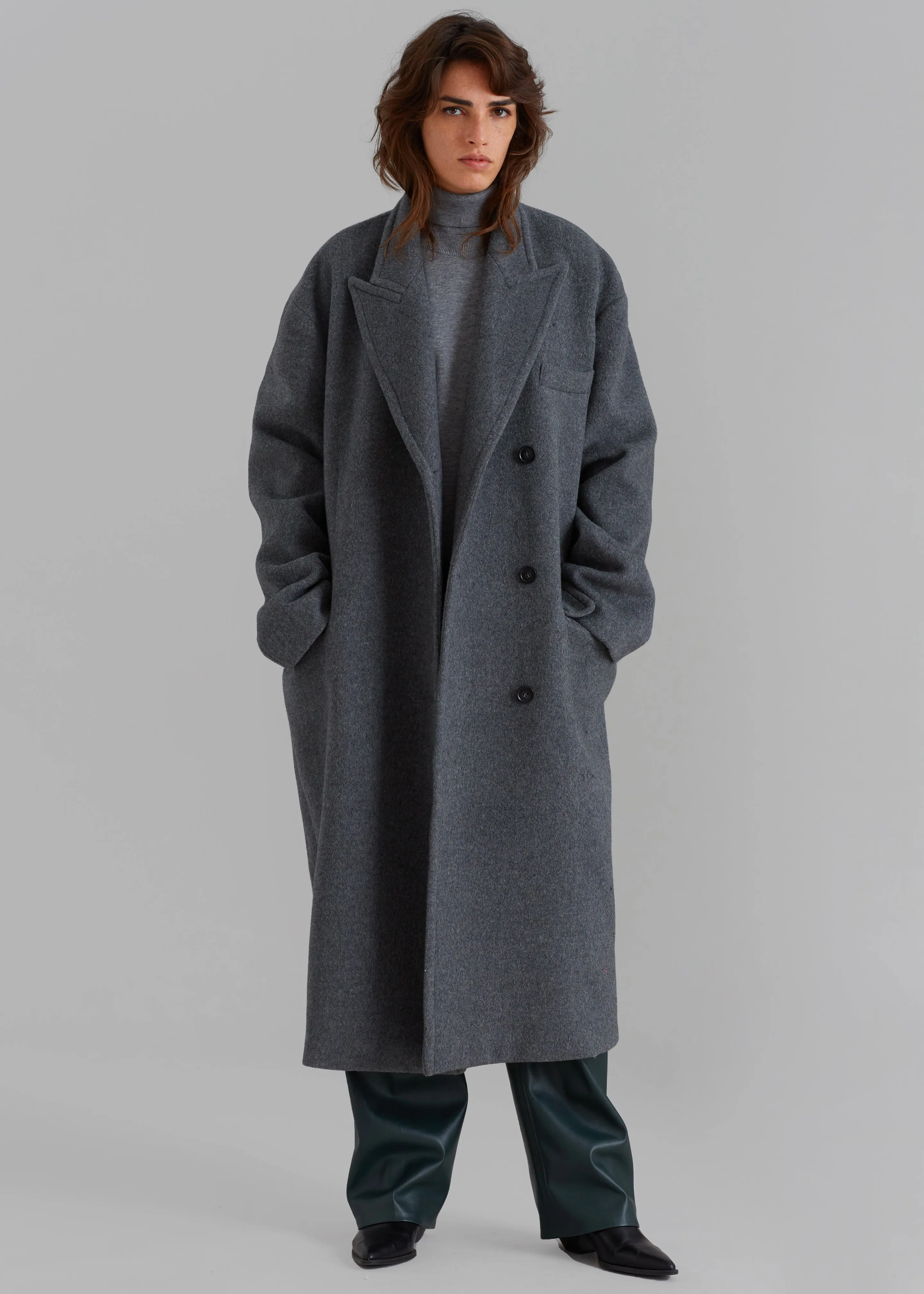 Anya Oversized Coat - Charcoal