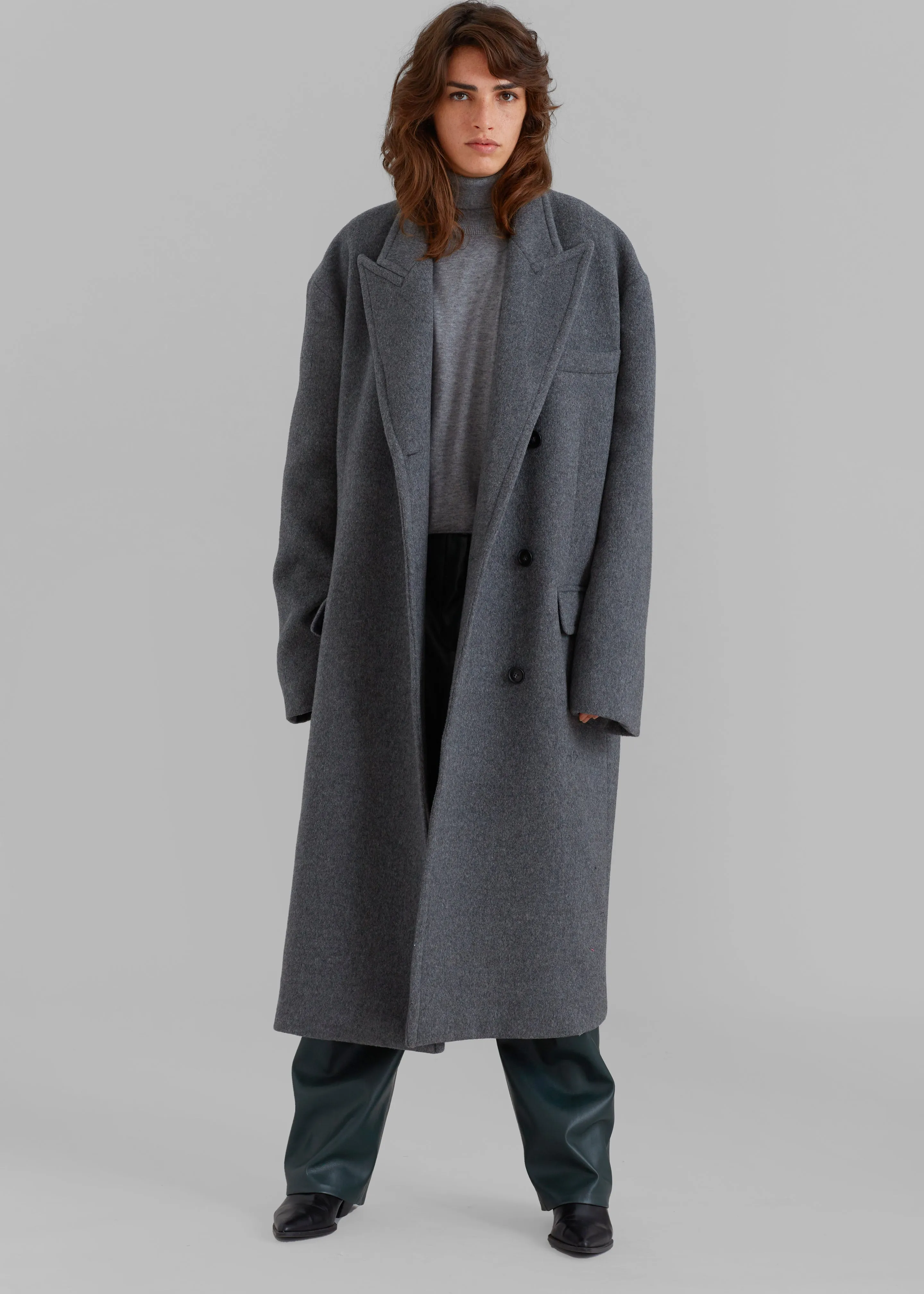 Anya Oversized Coat - Charcoal