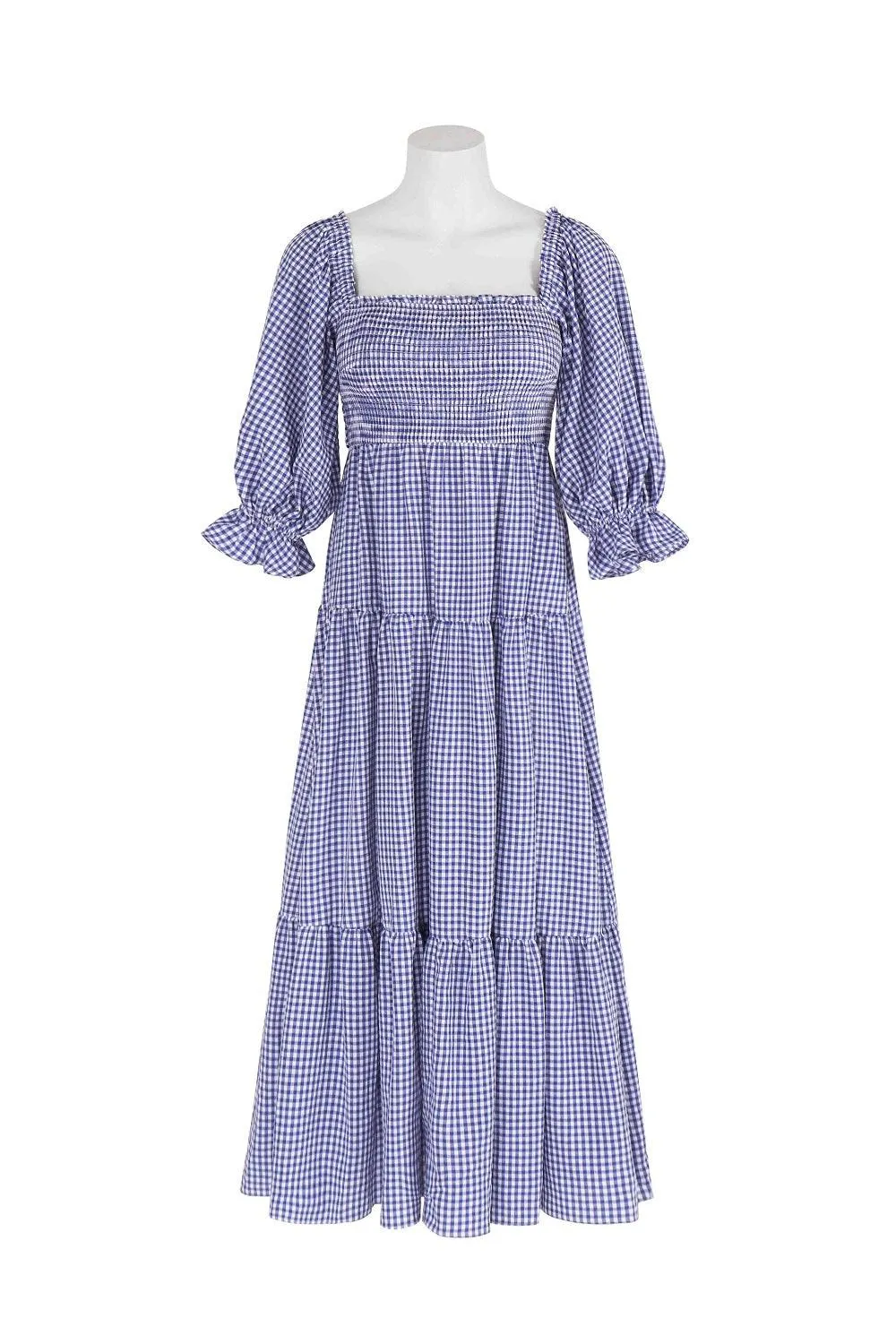 April Maxi Dress - Blue Gingham