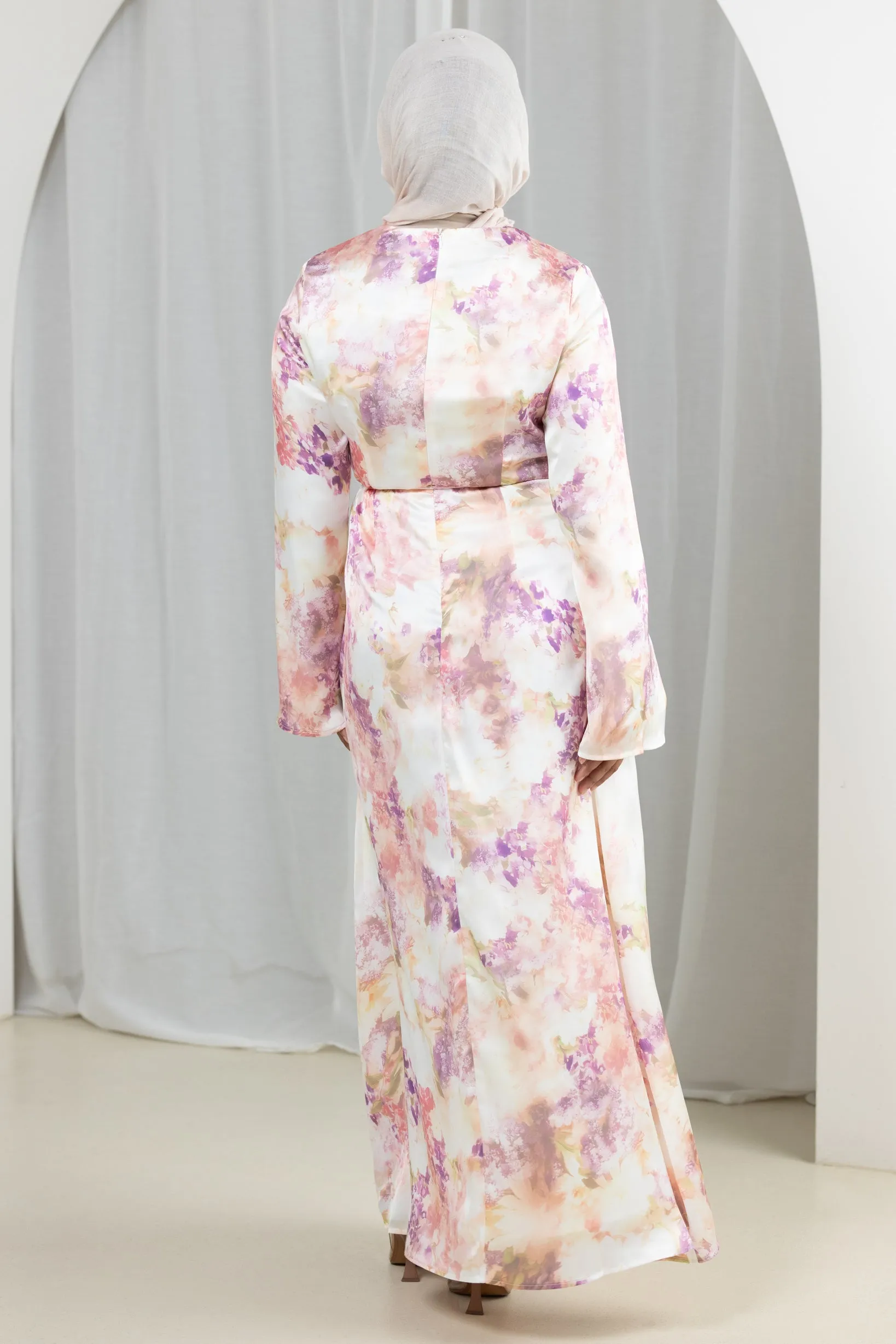 Areem Satin Floral Dress