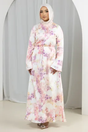 Areem Satin Floral Dress