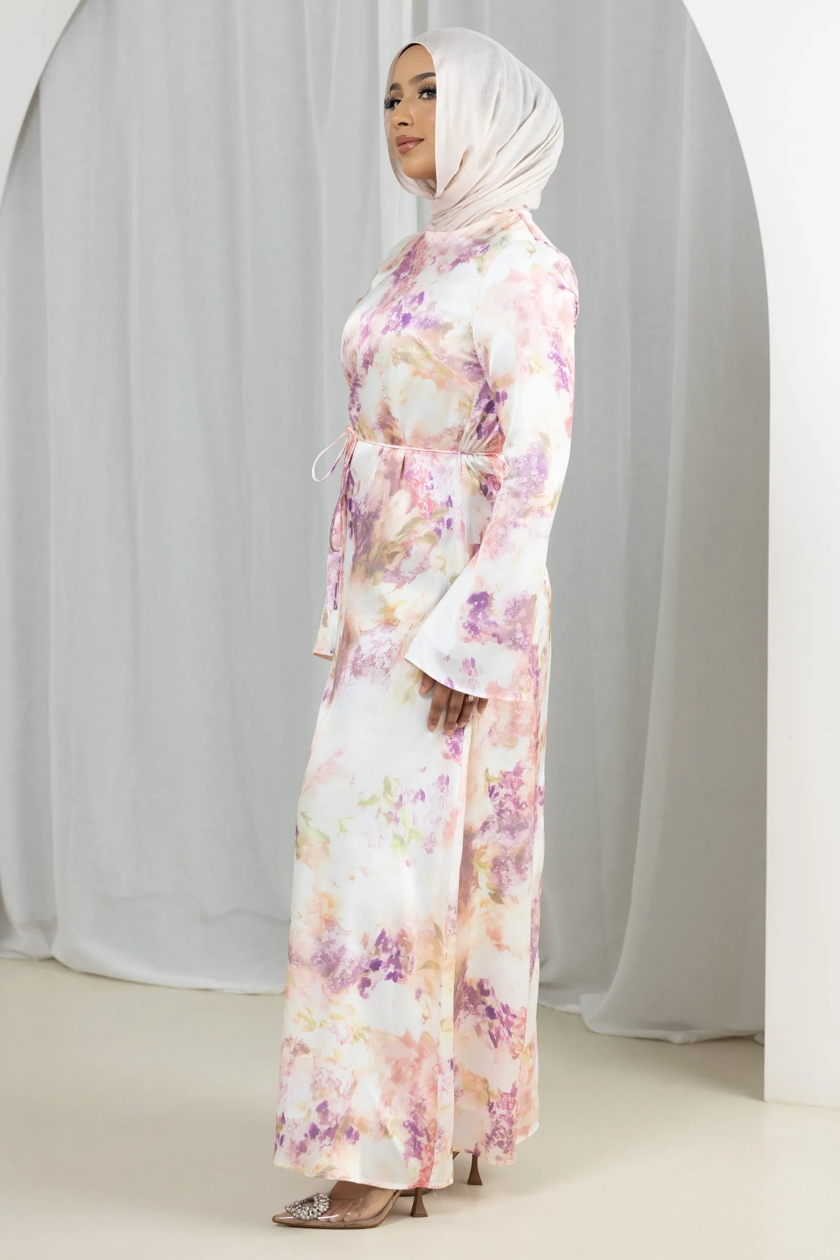 Areem Satin Floral Dress