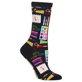 Art Supplies (Black) Women's Crew Sock