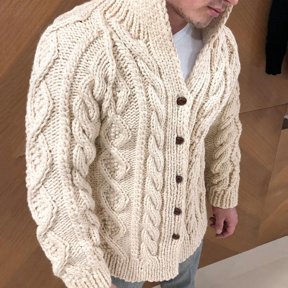 Ashore Shop Mens Knitted Long Sleeve Cardigan Plus Size Sweater