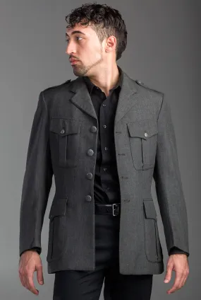 Authentic Charcoal Military Style Blazer