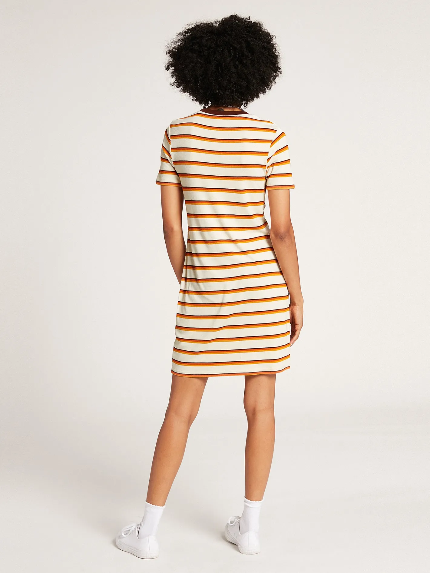 Avoid the Void Striped T-Shirt Dress - Multi