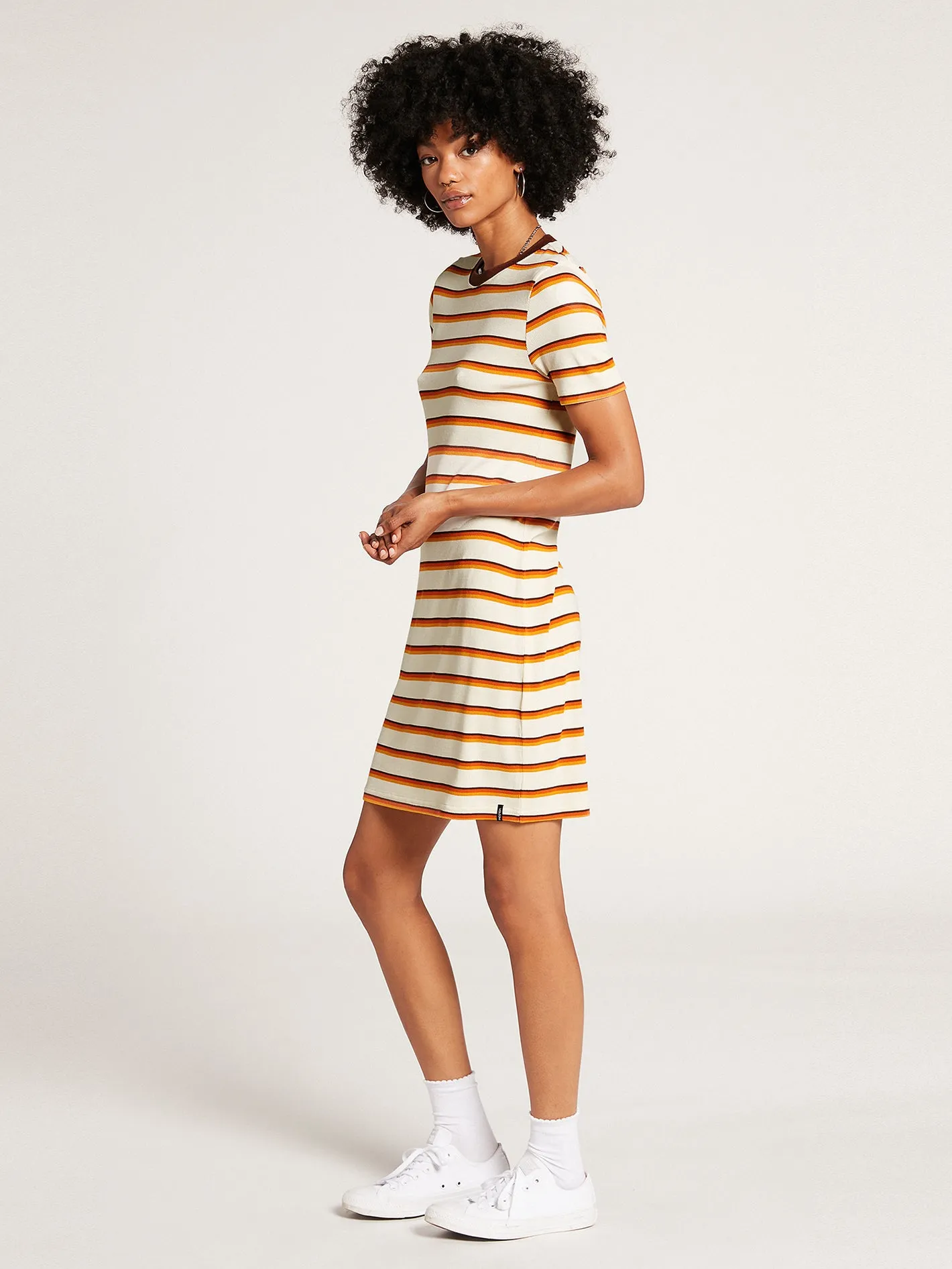 Avoid the Void Striped T-Shirt Dress - Multi