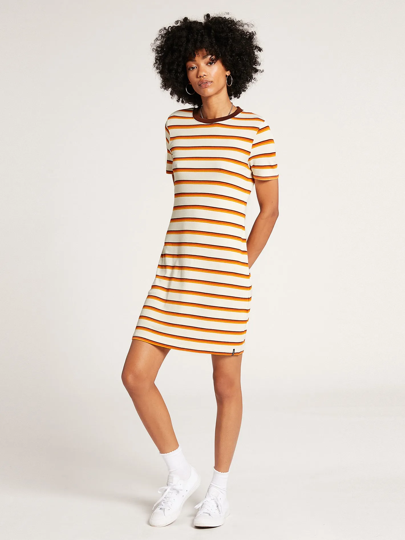 Avoid the Void Striped T-Shirt Dress - Multi