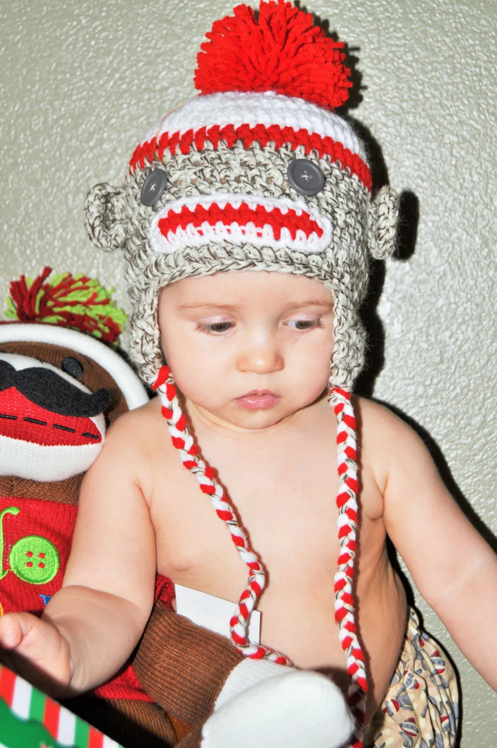 baby/toddler sock monkey set, sock monkey hat, sock monkey leg warmers, sock monkey photo prop, sock monkey cake smash, sock monkey outfit