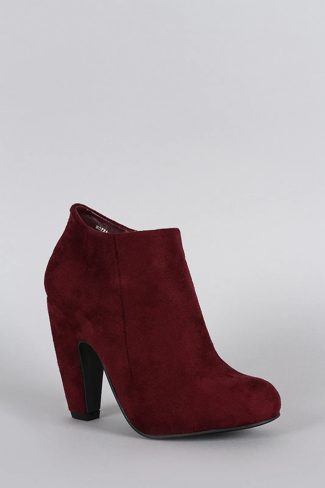 Bamboo Suede Round Toe Heeled Booties