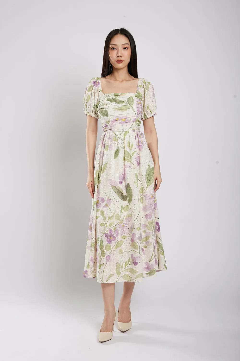 Bernice Maxi Dress in Lavender Floral