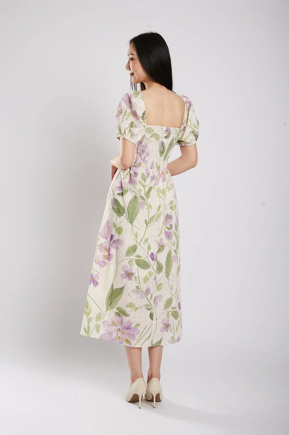 Bernice Maxi Dress in Lavender Floral