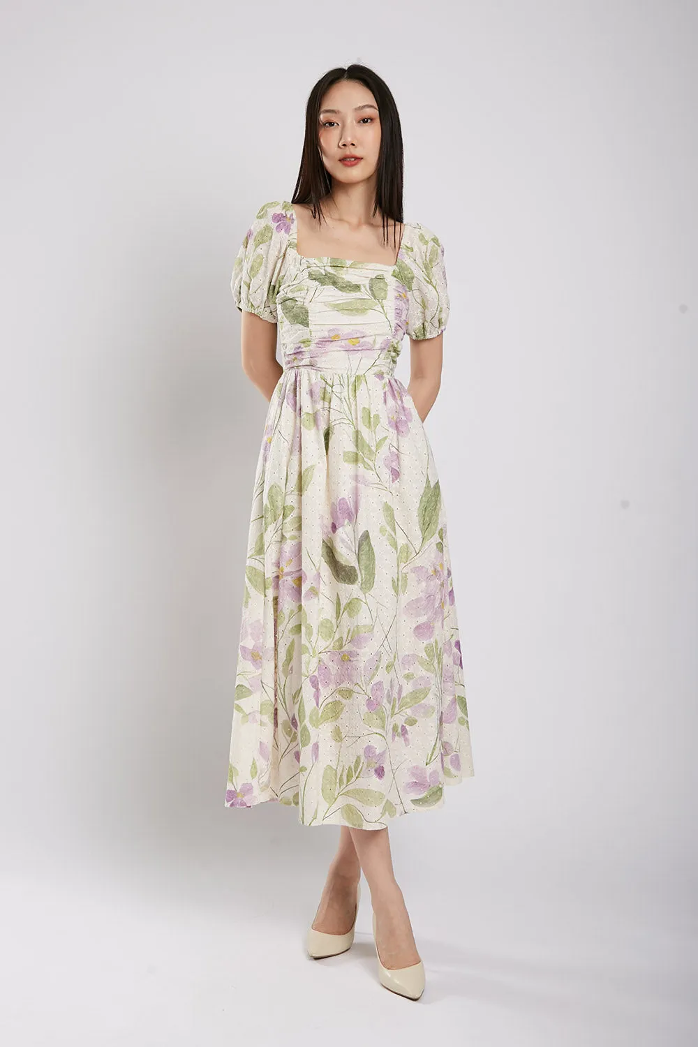 Bernice Maxi Dress in Lavender Floral