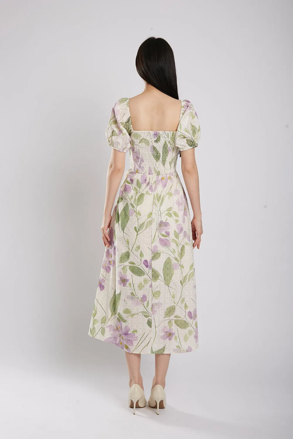 Bernice Maxi Dress in Lavender Floral