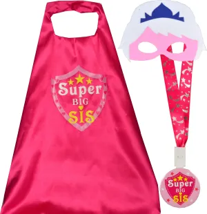 Big Sister Superhero Cape, Sister Gift Superhero, Capes and Lanyard with Badge, Gifts