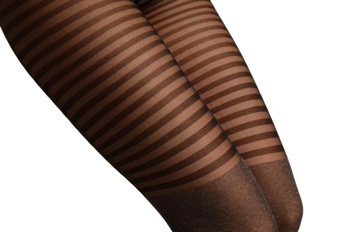 Black & Grey Melange & Striper Top Tights