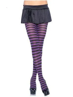 Black and Purple Stripe Tights