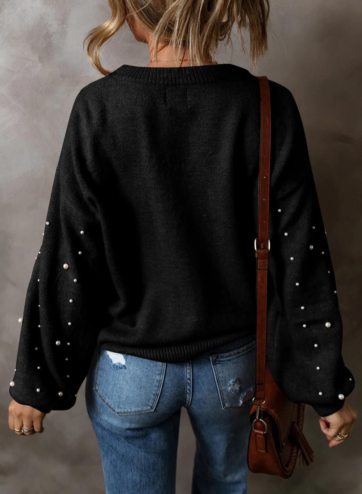 Black Pearled Sweater