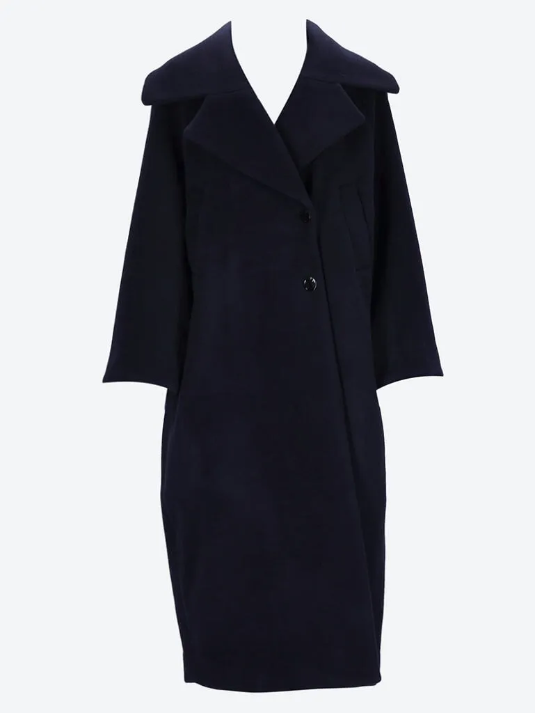 Boiled wool large collar coat