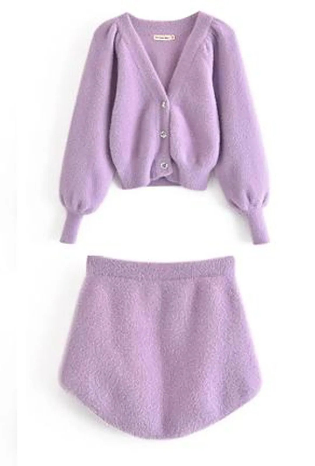 BRIANA - FLUFFY 3 PIECE SWEATER SET