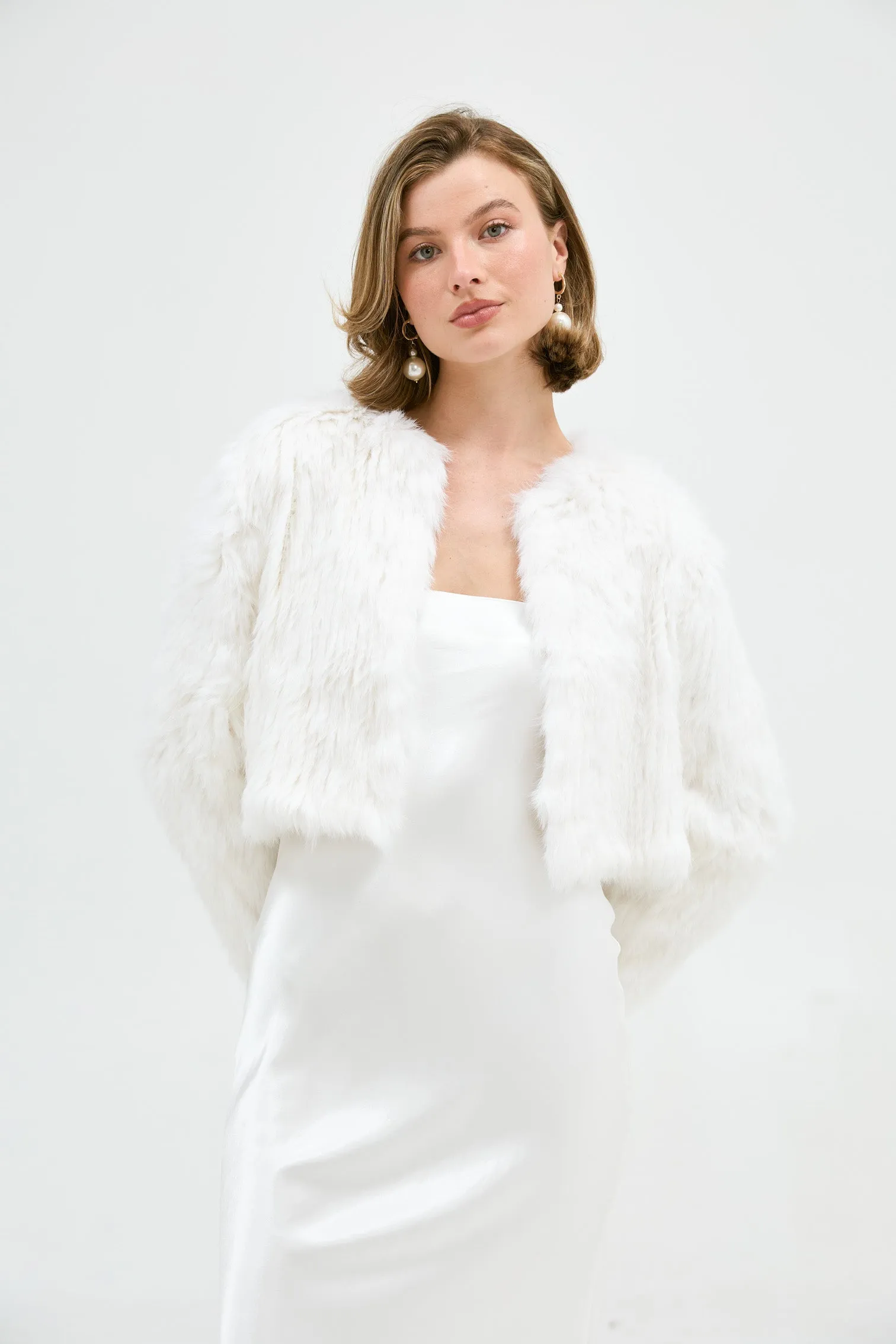 Bridal Lola Crop Jacket - White