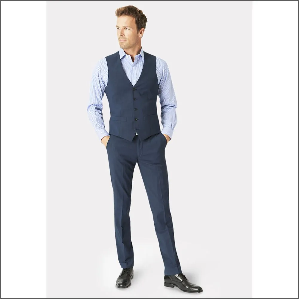 Brook Taverner Cassino Navy Check  Waist Coat-