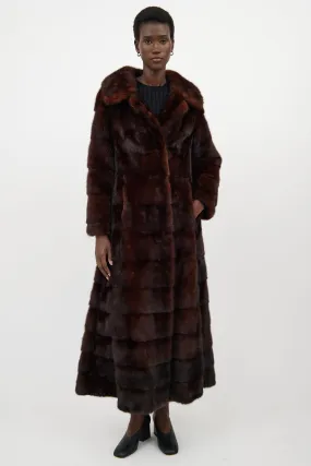 Brown Panelled Fur Coat