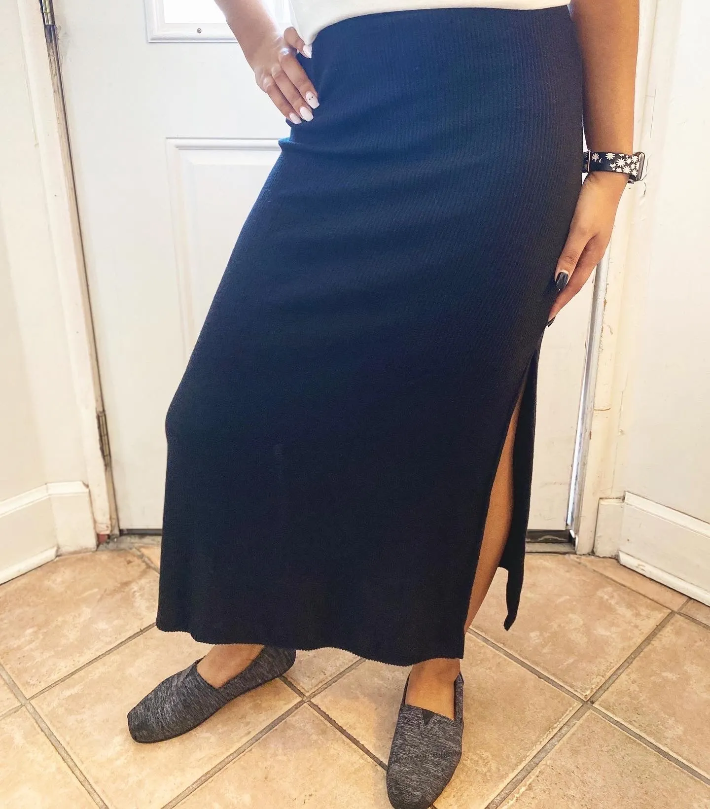 Brushed Lorena Black Skirt