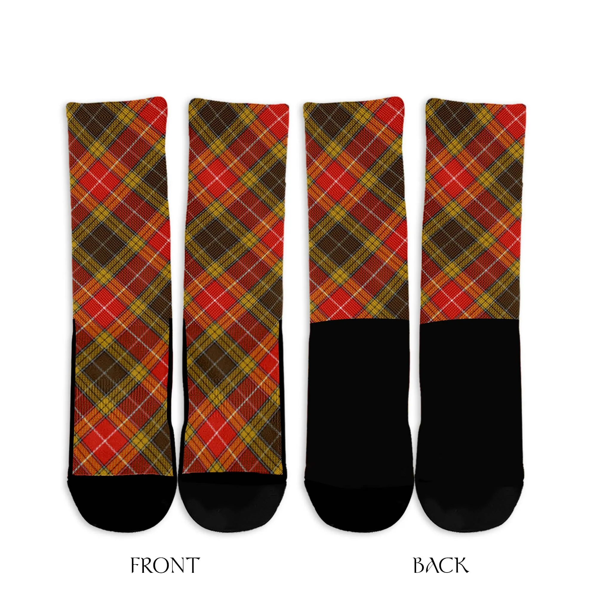 Buchanan Old Set Weathered Tartan Crew Socks Cross Tartan Style