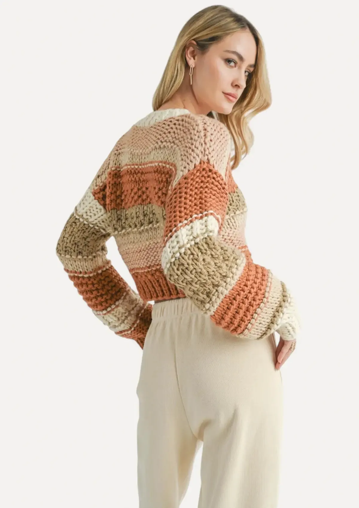 Butter Pecan Chunky Sweater - Brick Multi