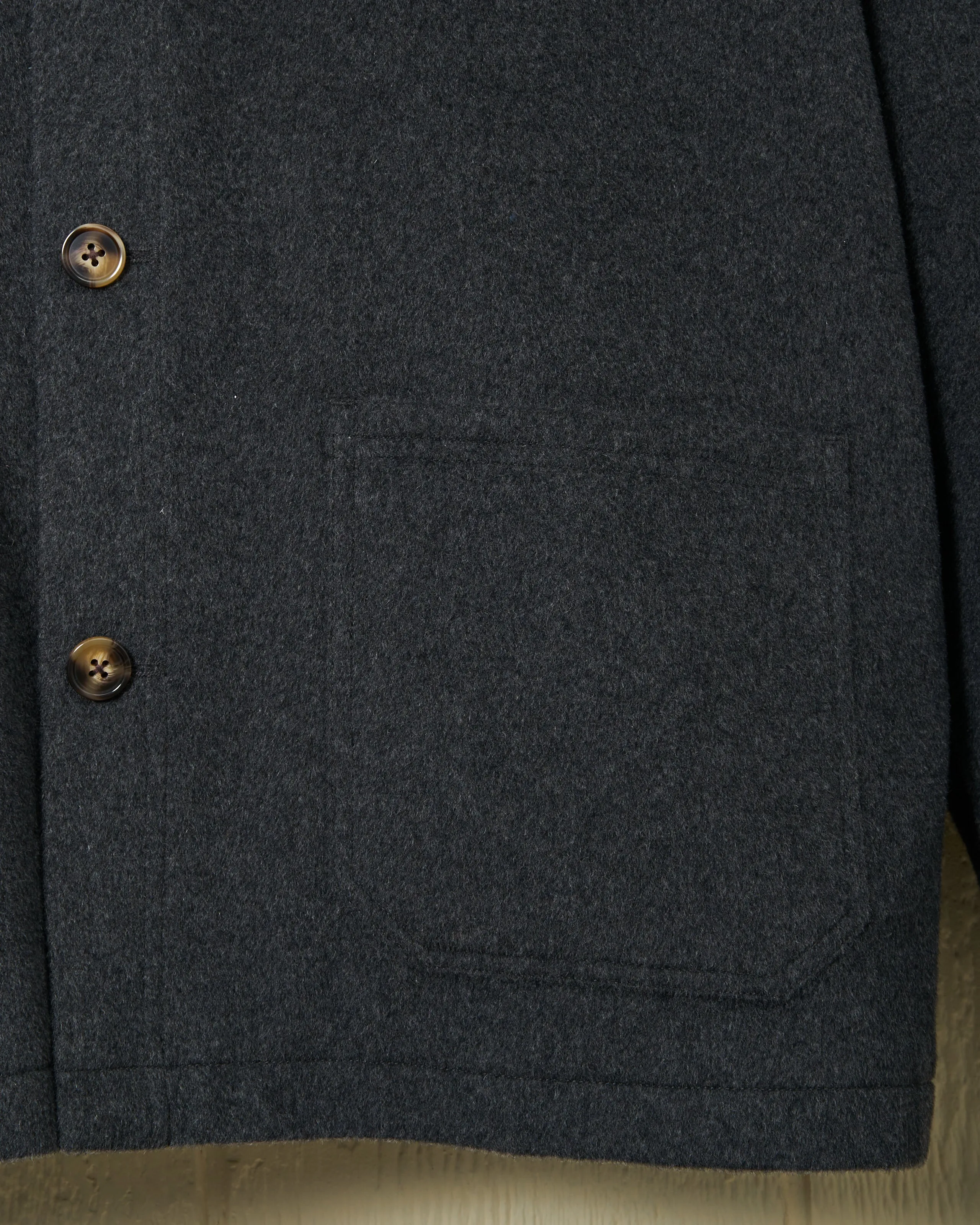 Camelhair French Workman's Jacket in Charcoal