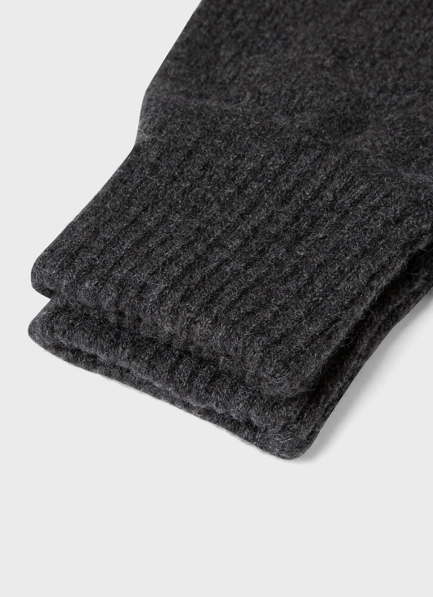 Cashmere Knitted Glove in Charcoal Melange