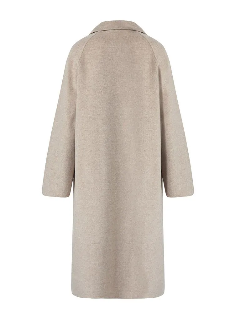 Cashmere Wool Notched Lapel Double-Faced Women Coat